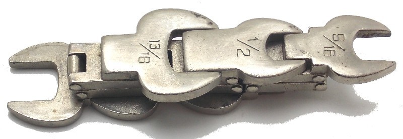 Multi Size SAE Open End Linked Wrench 6 in 1 Set Tool 1/2″-13/16″ Used