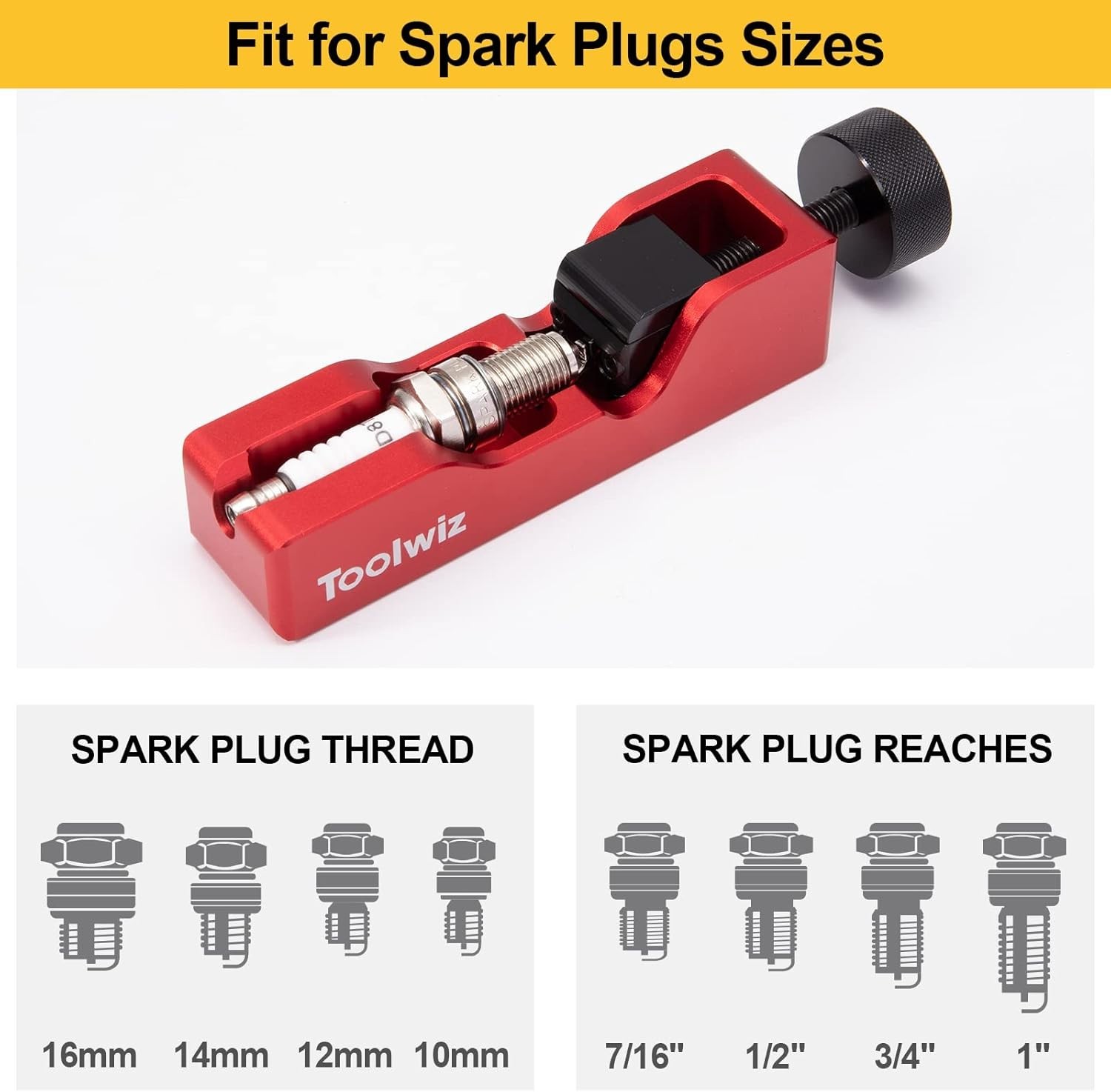 Compact Spark Plug Gap Tool with 32-Blade Feeler Gauge for Precise Adjustment