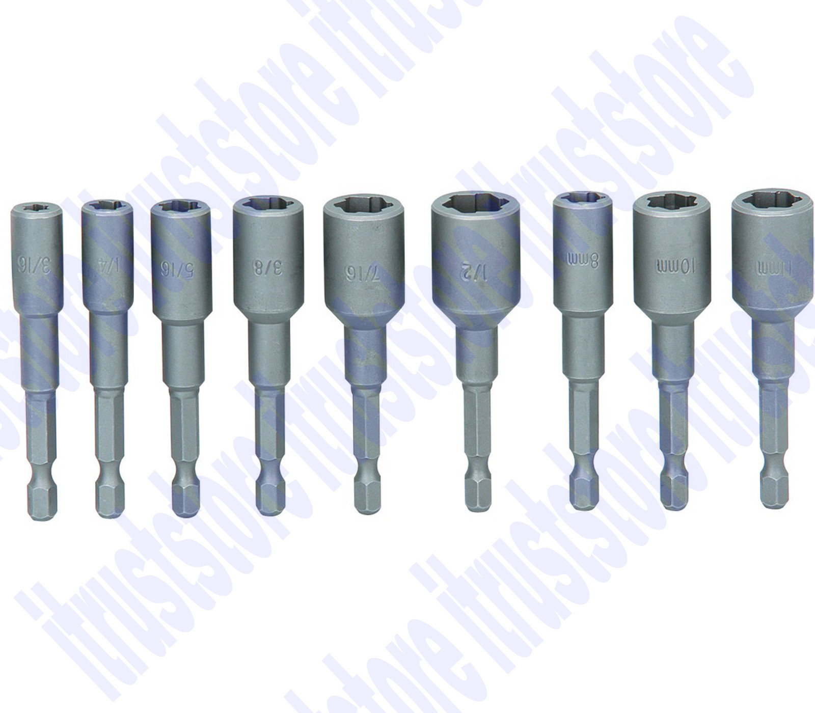 DRILL IMPACT DRIVER SMALL STRIPPED BOLT ROUNDED HEAD NUT EXTRACTOR SET 1/4 SHANK