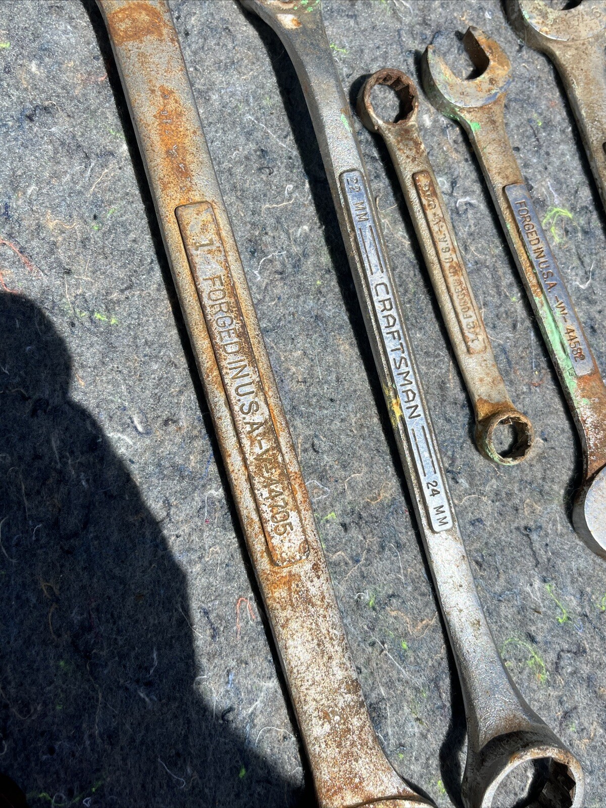 Lot 8 Craftsman Combination Wrenches V- Vv- USA, Multiple Sizes