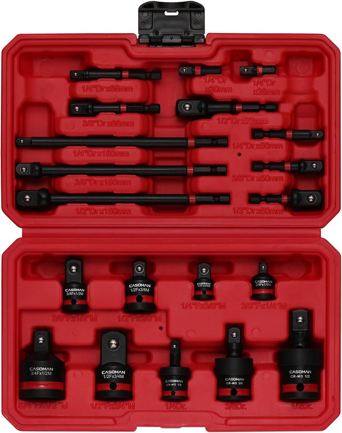 20PCS 1/4″ 3/8″ 1/2″ Drive Impact Socket Adapter Set Hex Shank Adapters&Reducers
