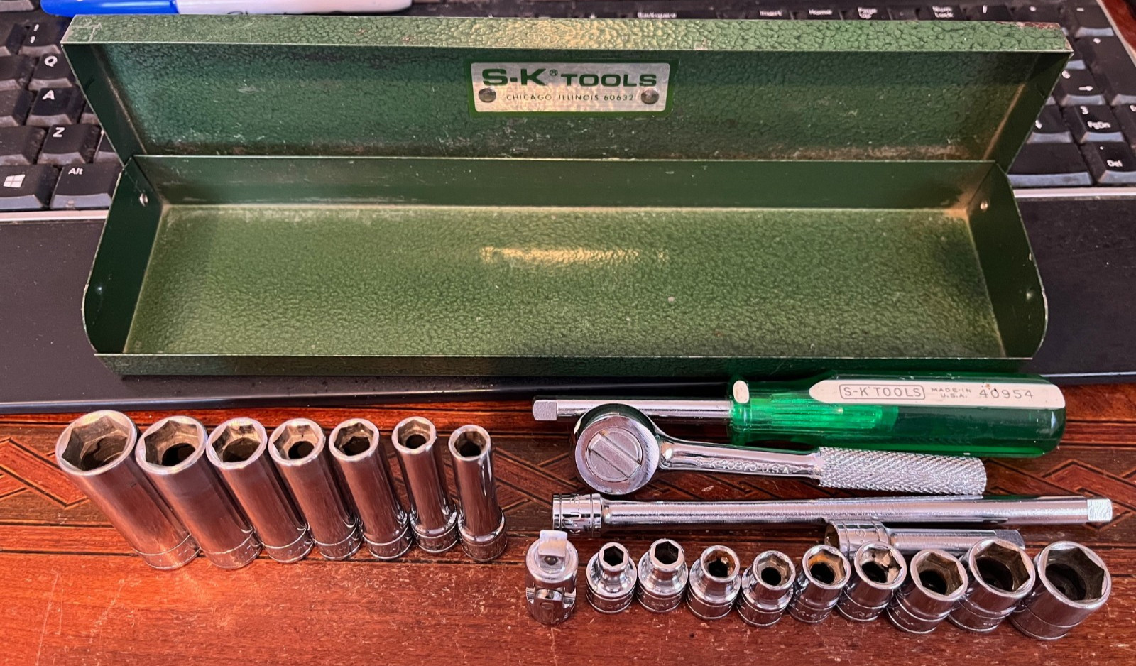 Vintage S-K Tools 1/4″ Drive Socket Set No. 4921 Very Clean Set USA Made