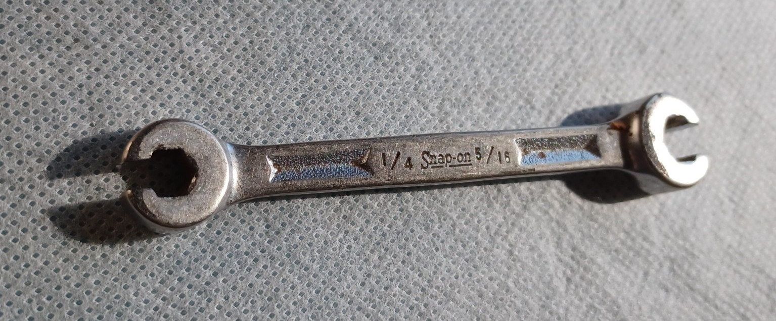 Vintage Snap-On RXH810S 1/4” & 5/16” SAE Flare Nut Line Wrench ~ USA