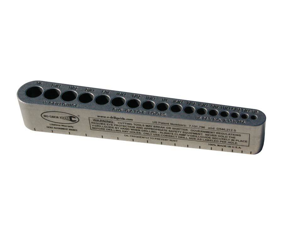 17 hole drill guide – comparable to a portable drill press -no bushings required