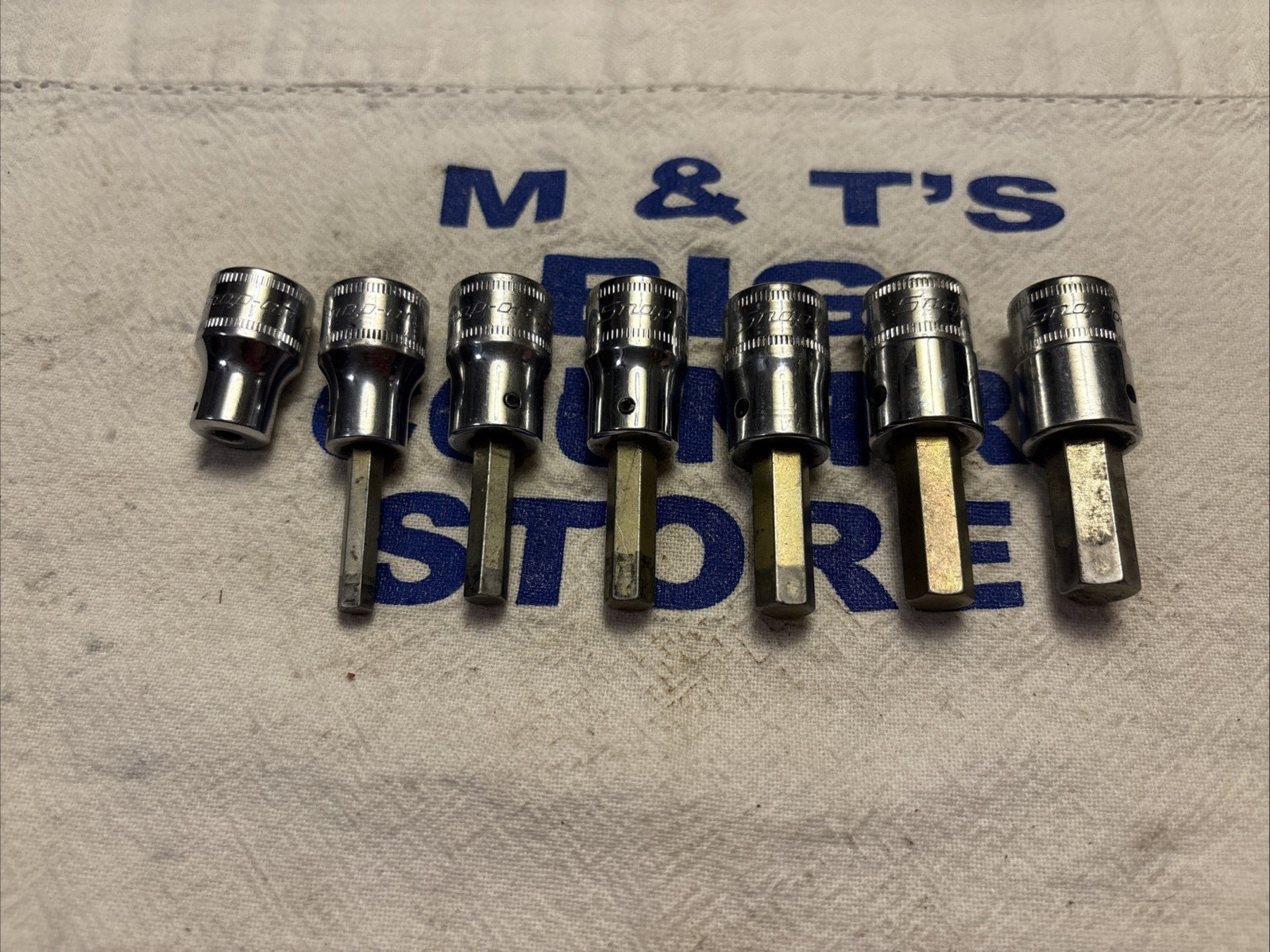 1990 Snap-on Tools USA 3/8″ Drive 7pc Metric Hex Bit Socket Set 4-10mm 207EFAMY