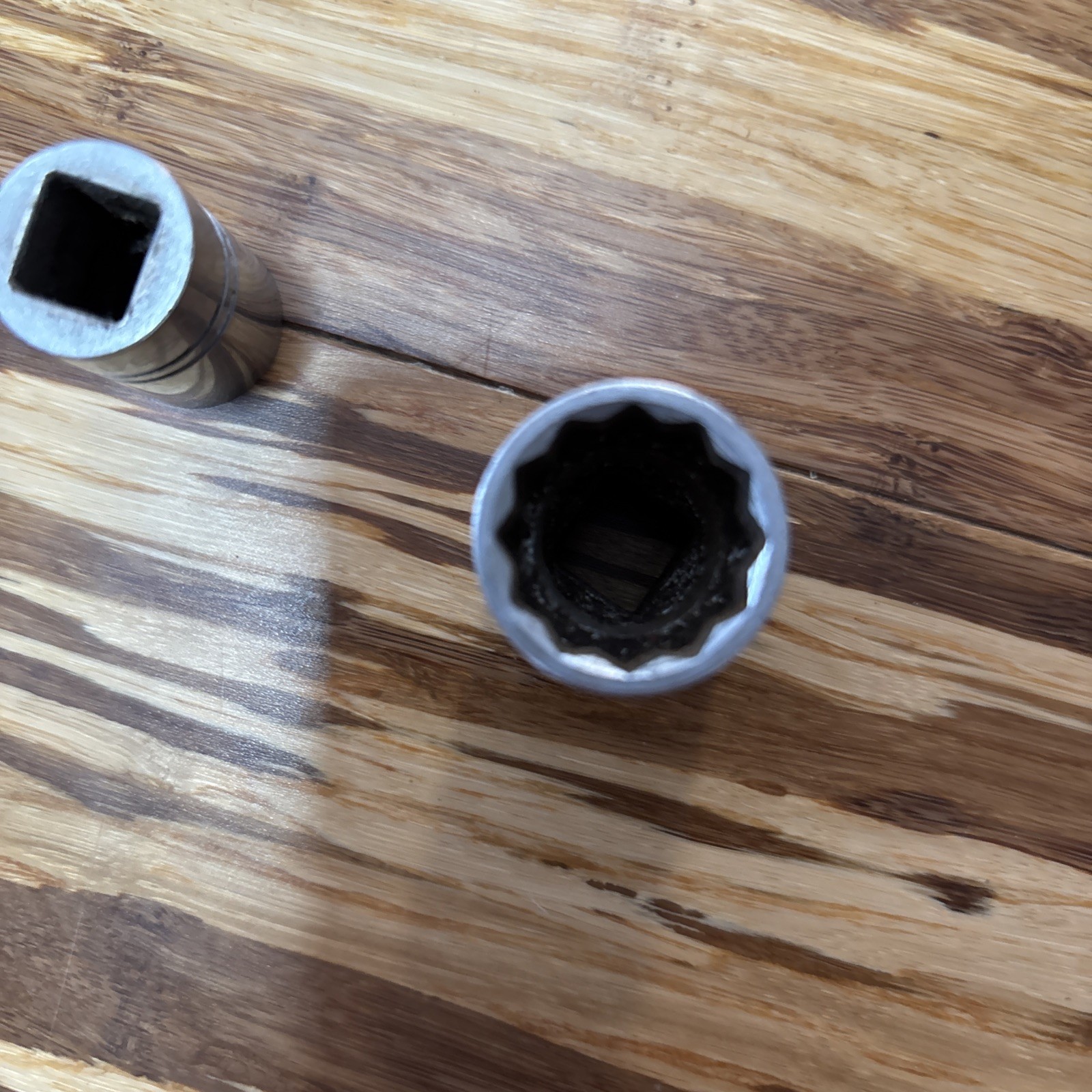 Two Vintage 3/8” Drive Indestro Sockets 1/2” And 11/16”