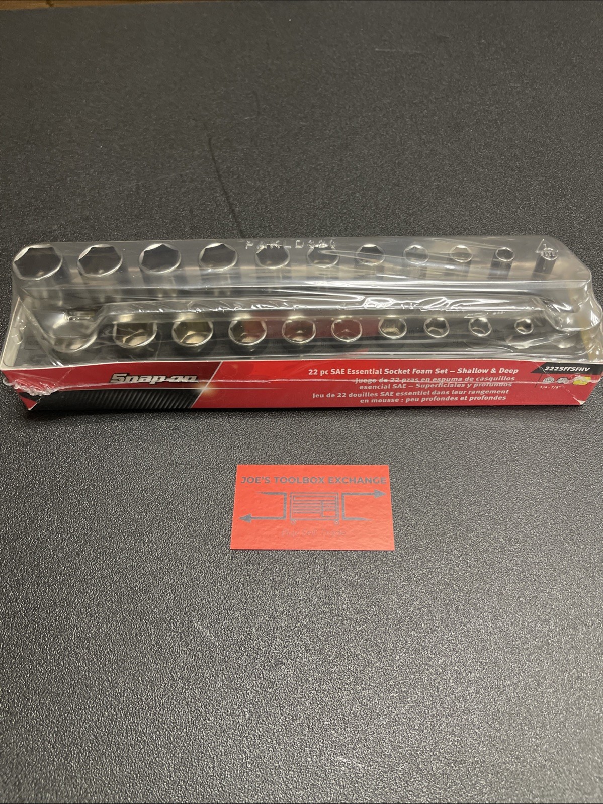 Snap-on Tool 222SFFSFHV 22pc 3/8″dr 1/4-7/8″ Shallow/Deep Socket Foam Set Hi-Viz