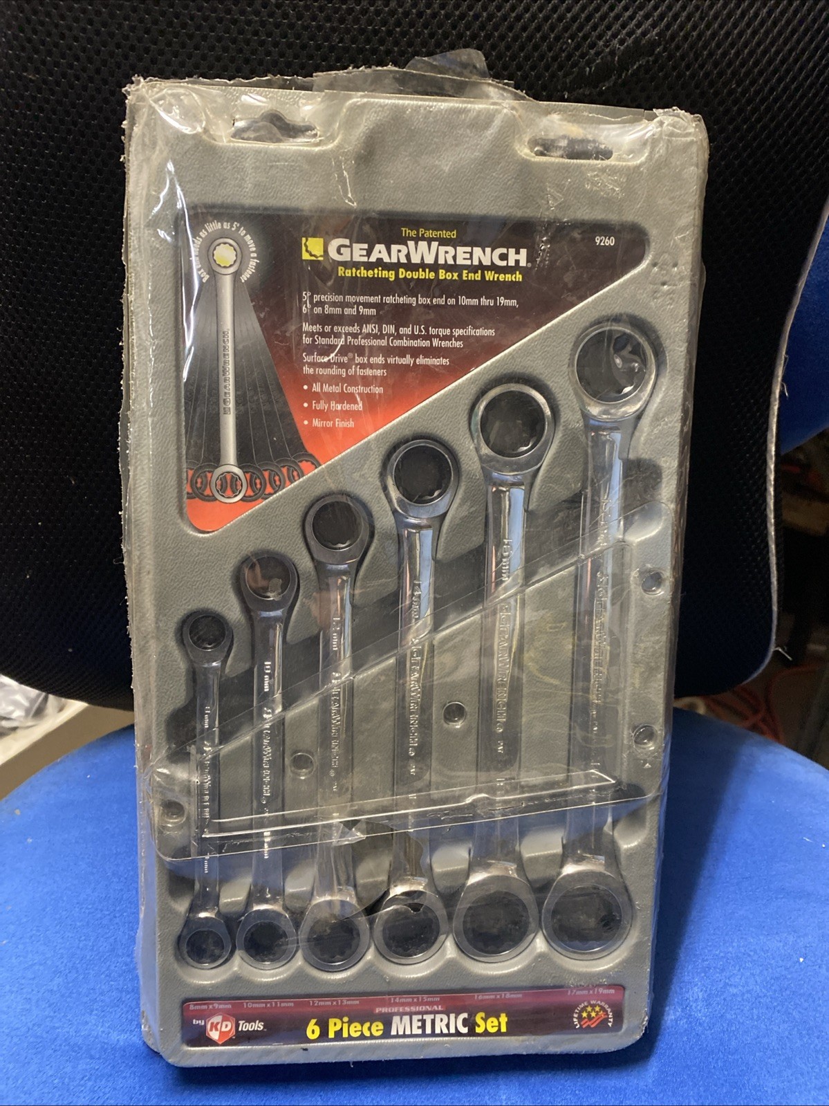 KD Tools, GearWrench Part #9260, 6 pc. Metric Ratcheting Double Box End Wrench