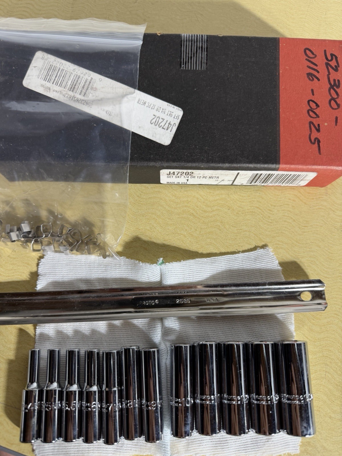 12 Pieces Metric mm Proto Socket USA Tool J47202 Set SKT 1/4 DR 6 Point
