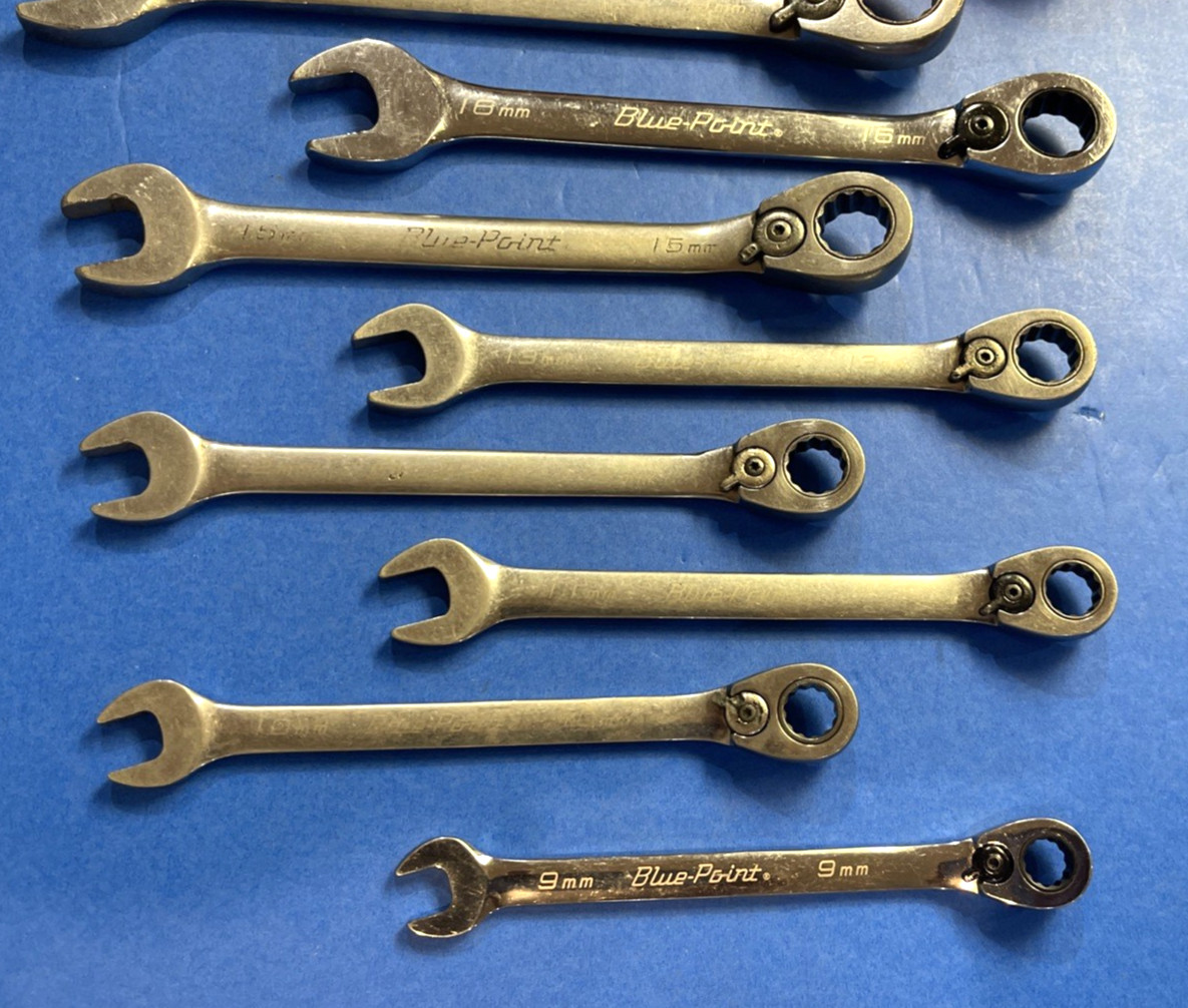 BLUE-POINT TOOLS 9 PIECE METRIC RATCHETING REVERSABLE WRENCHES 9MM – 19MM