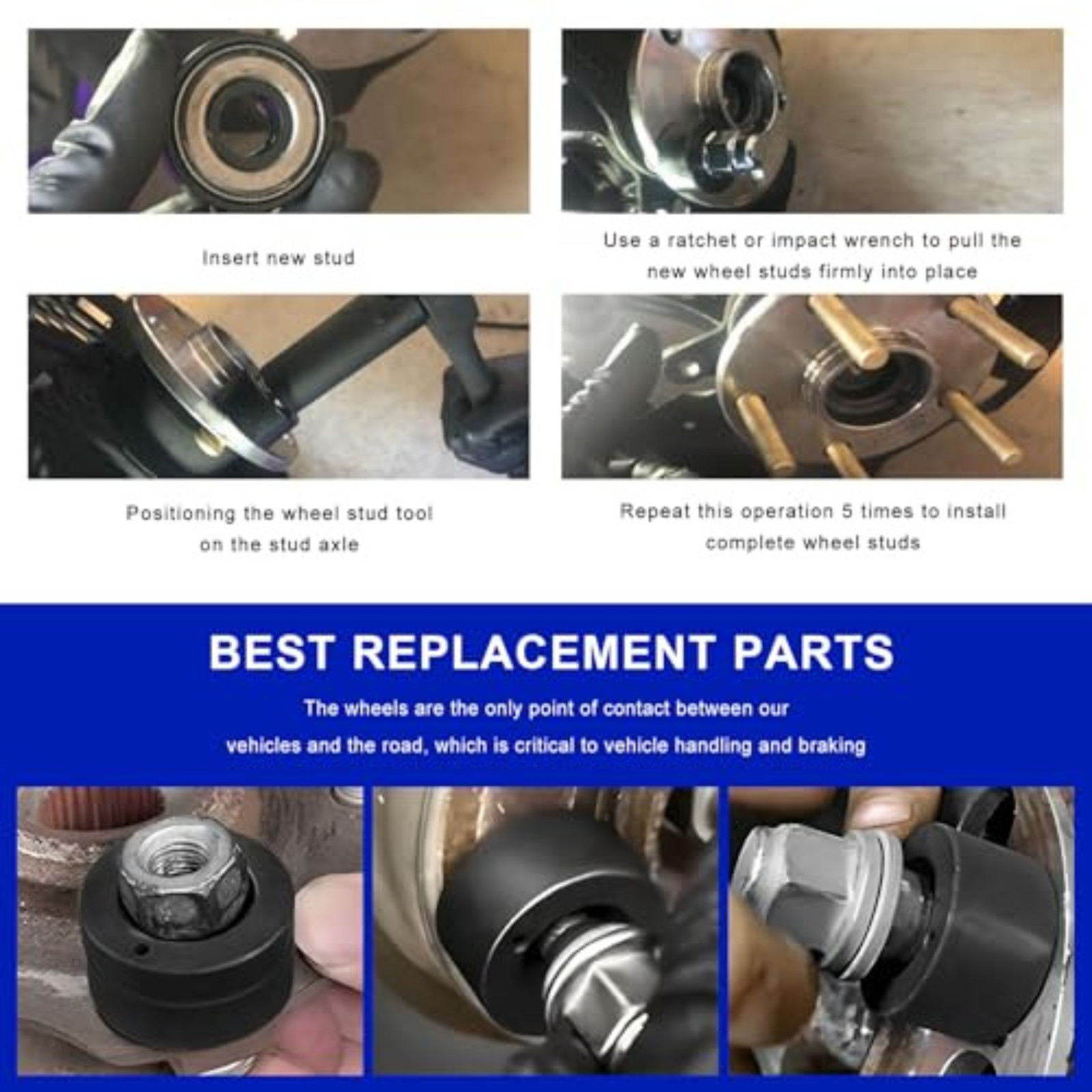Wheel Stud Installer Tool For Tire Bolts Install Replace 22800 US Seller