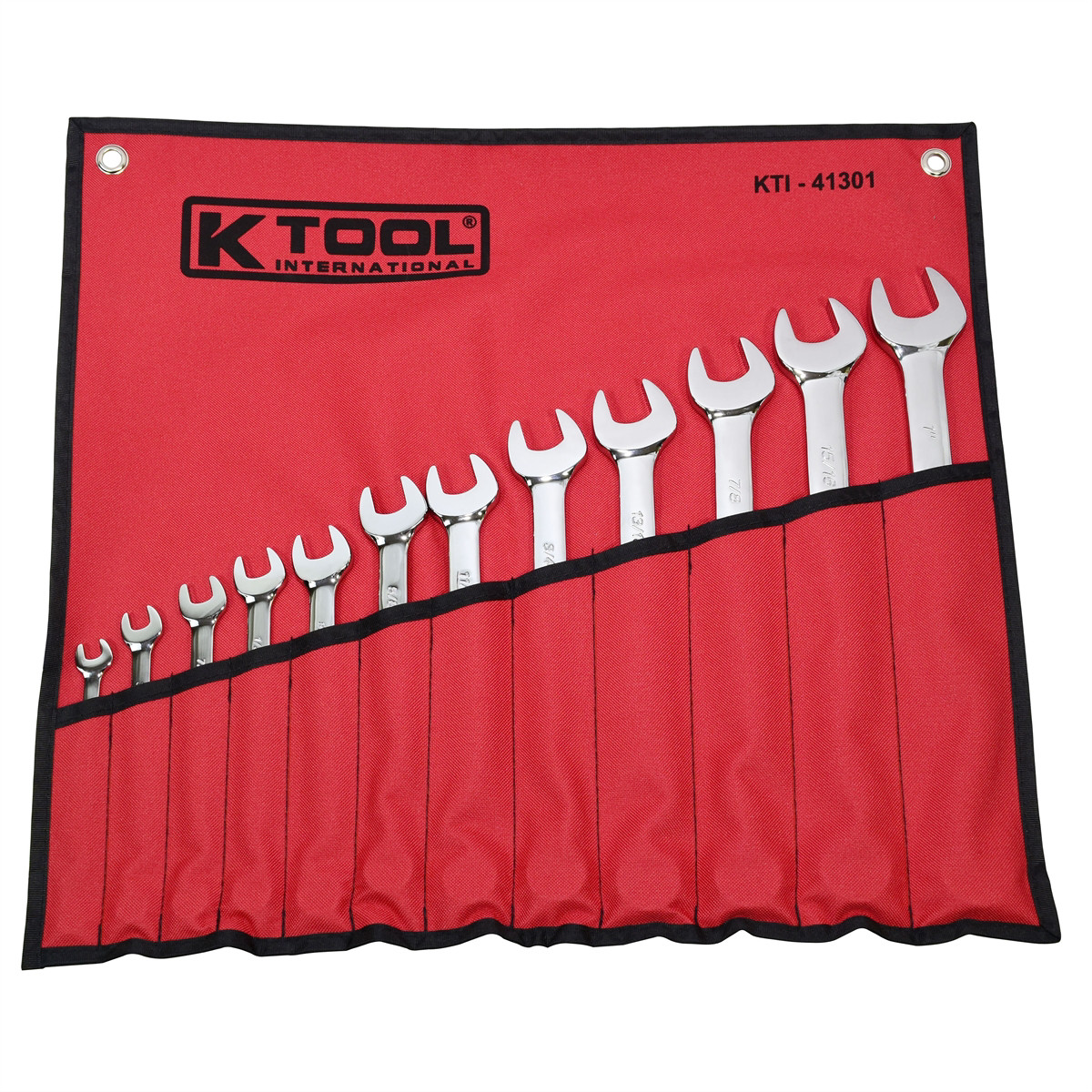 K Tool International 41301 SAE Combination Wrench Set for Garages and Repair Sho