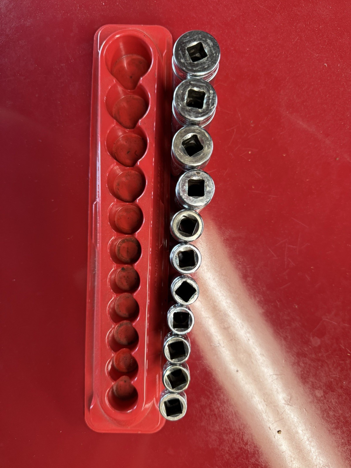 Snap On 11pc 3/8″ Drive 6-Point Deep Chrome SAE Socket Set 1/4-7/8″ 211SFSY