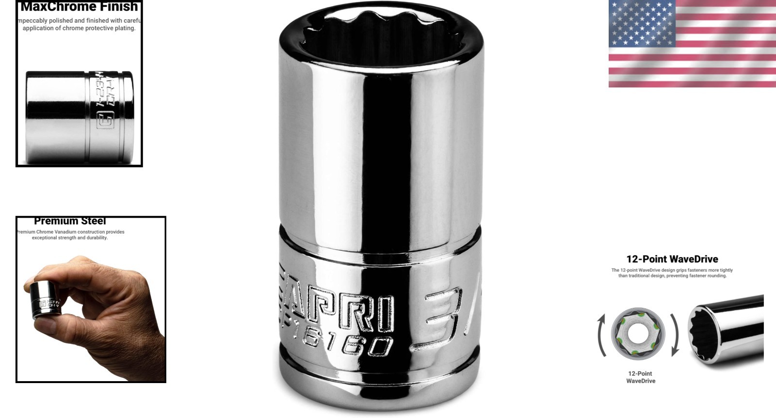 3/8 in. 12-Point Shallow Socket – Chrome Vanadium Steel for Professionals