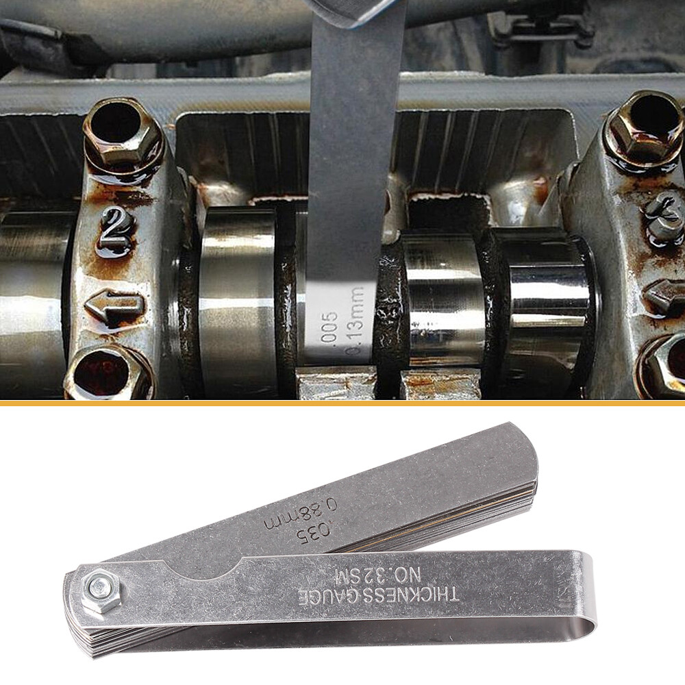 32 Blade Feeler Filler Gauge Spark Plug Gap Metric/SAE Measuring Tool Set