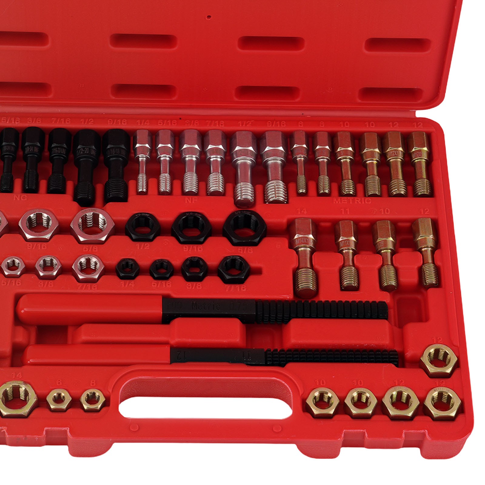 48Pcs Thread Repair Tool UNC UNF Metric Thread Chaser Restorer Kit with Tap Dies
