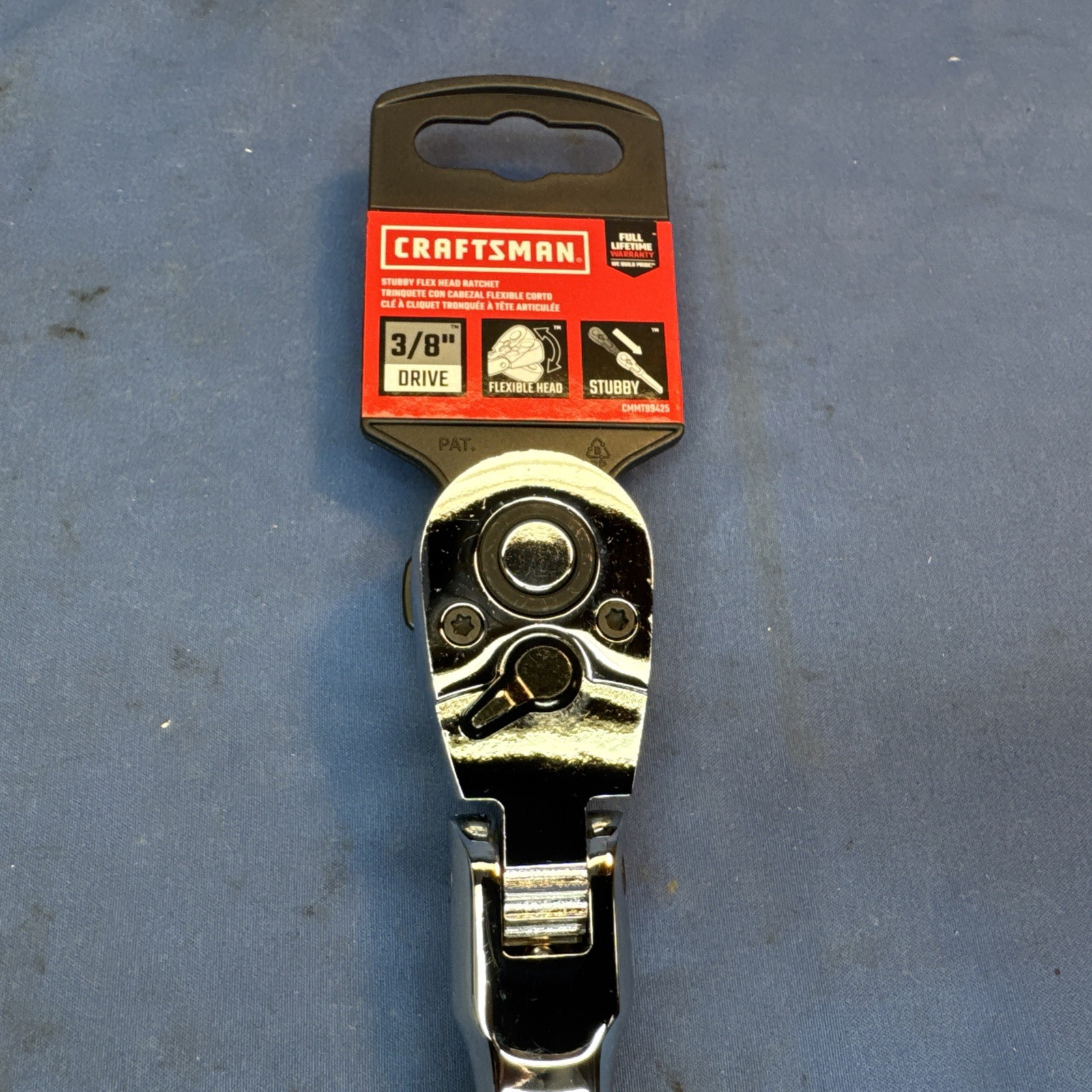 New Craftsman 3/8 Inch Drive Metric and SAE Flex Head Stubby Ratchet 72 Teeth