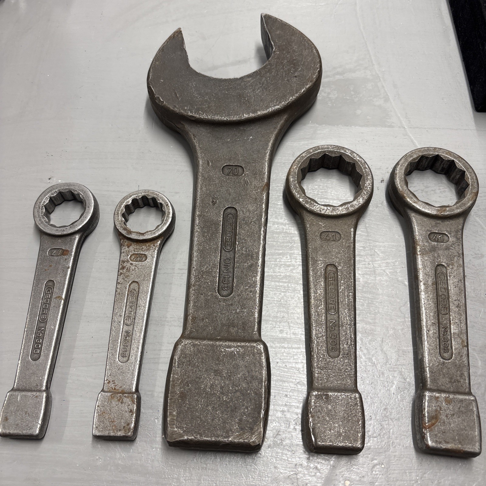 X5 Vintage Gedore Heavy Slogging Spanner’s / Wrench Made In Germany Vgc