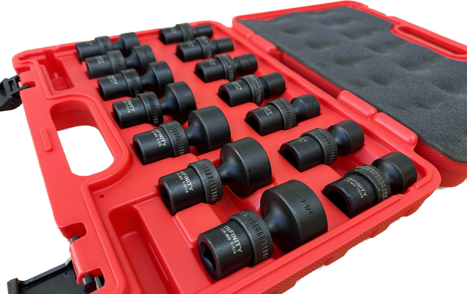 14pc SAE 1/2″ Dr. Shallow Impact Flexible Wobble Joint Swivel Socket Set Cr-Mo