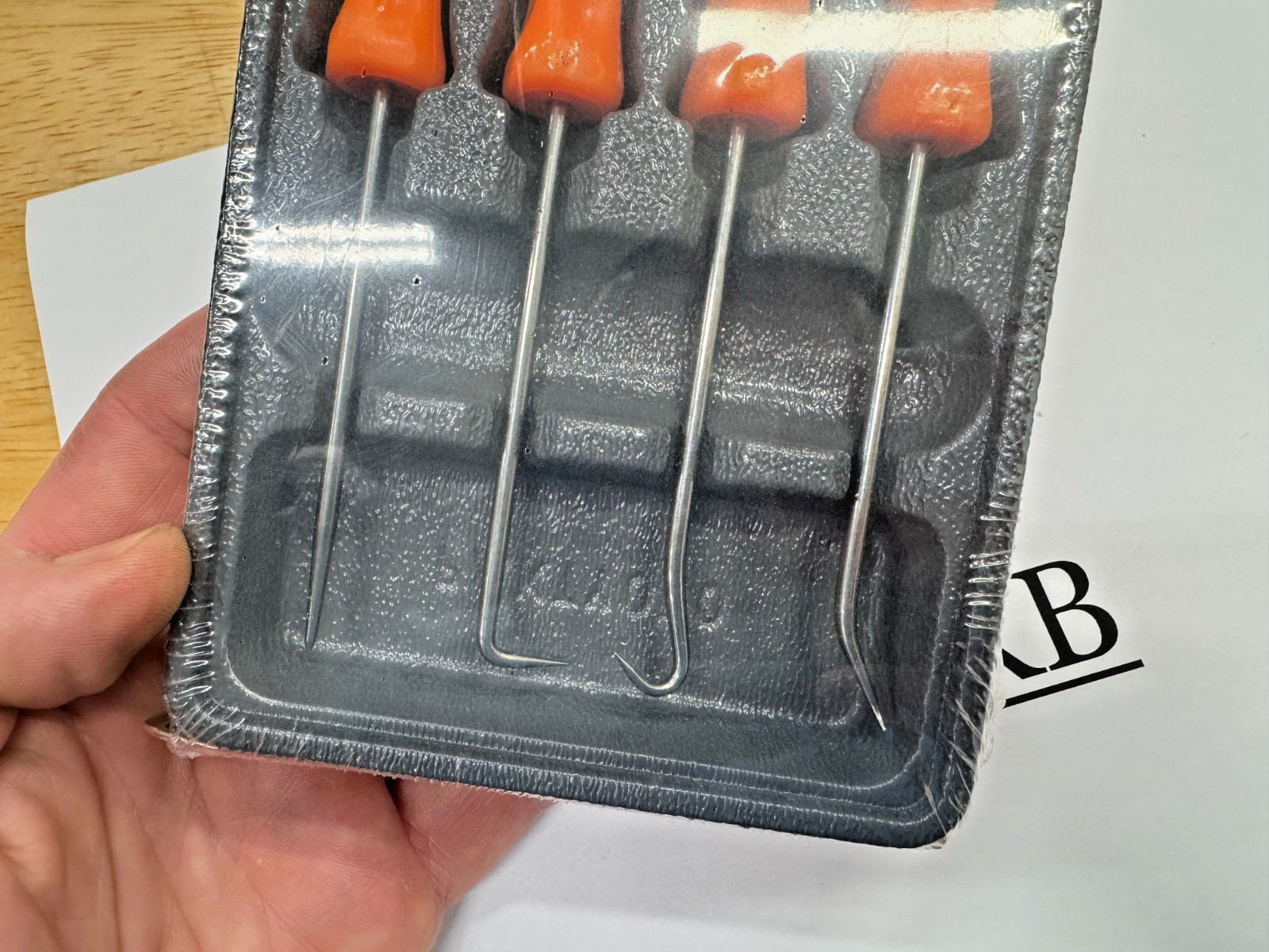 Snap-on Tools USA RARE NOS ORANGE Mini Hard Handle Awl Hook Pick Set ASA204BO