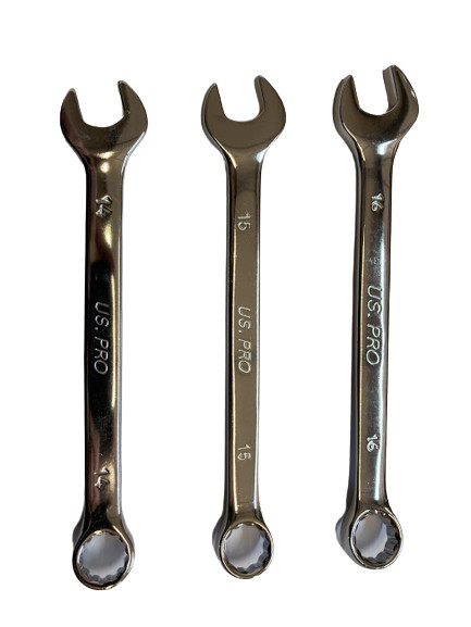 US PRO 12PC Metric Combination Spanner Set 8-19MM Chrome Polished Ring Wrench