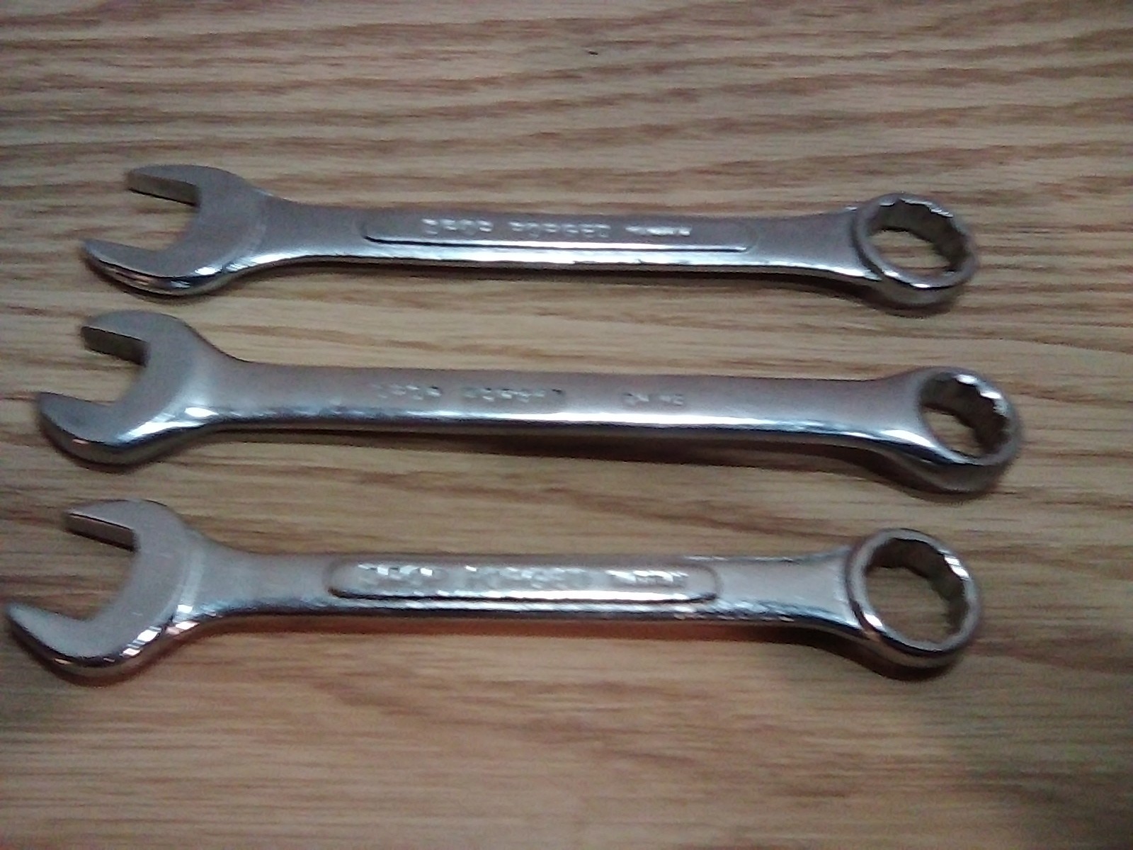 Three Drop Forge Combination Wrenches 5/8 and 11/16 Taiwan and 9/16 China