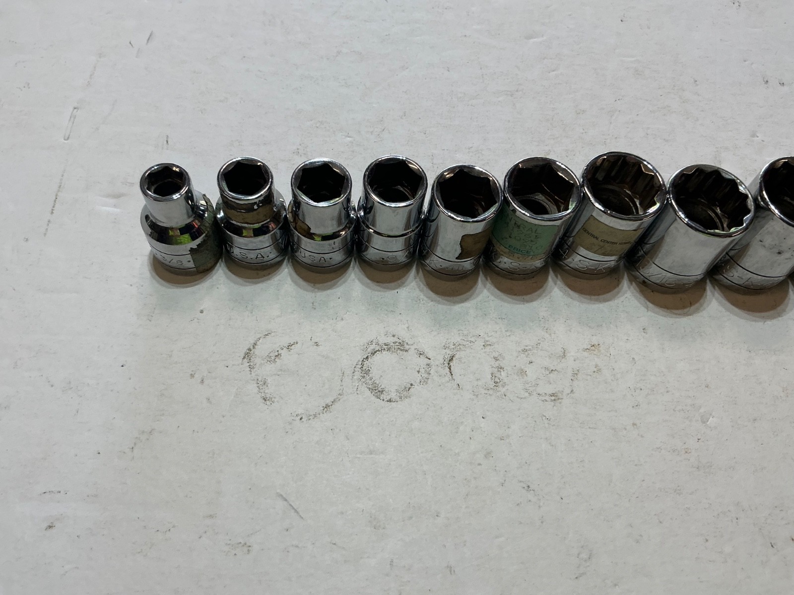 NOS S-K 14 pc 1/2″ drive shallow SAE socket set 6pt&12pt 3/8″-1 1/4″ USA made