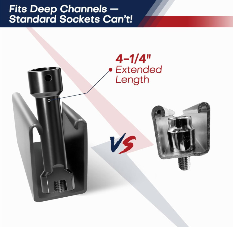 Vaso para Canal Unistrut 19 mm 1/2» Impacto Cr-Mo 108 mm Negro