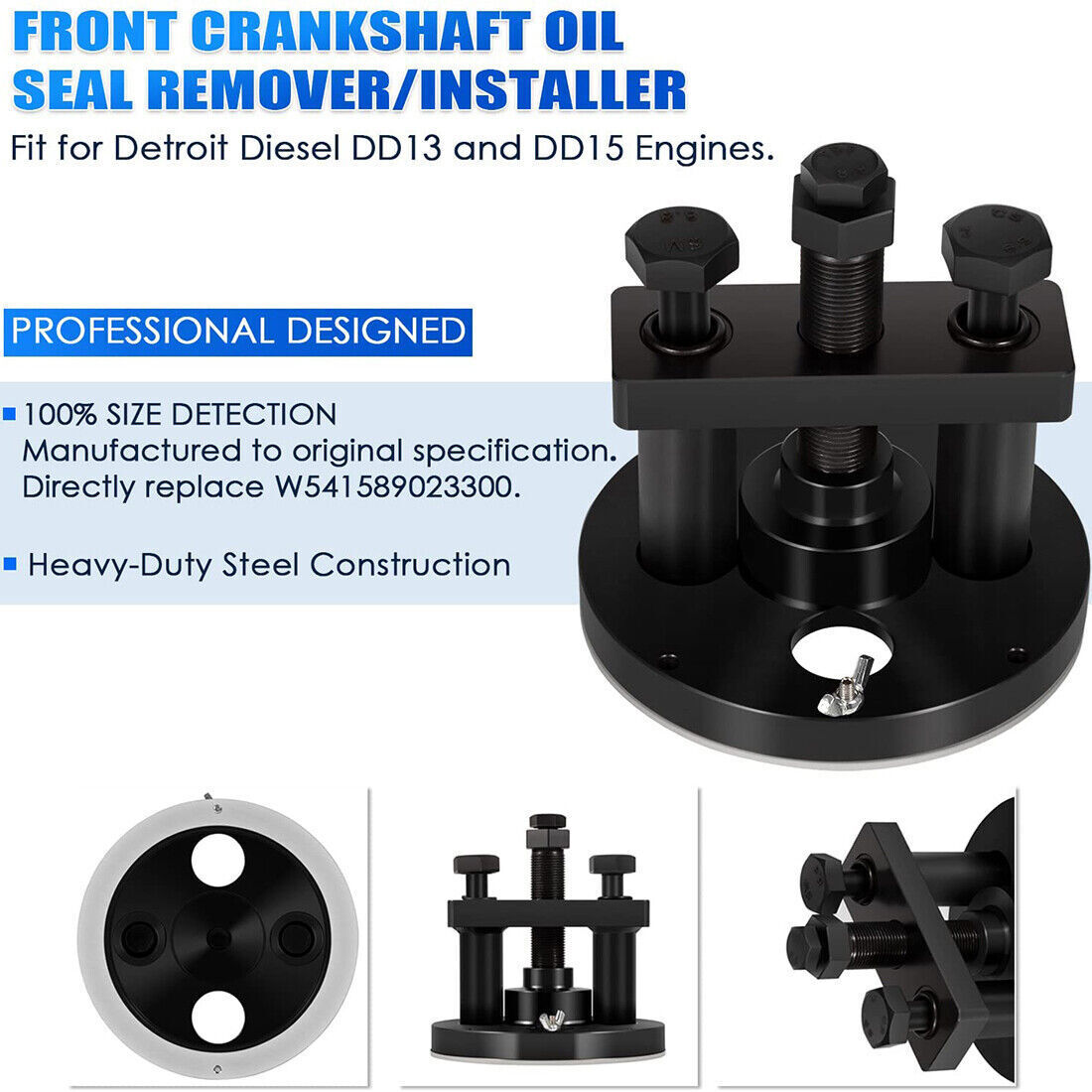 W541589023300 for Detroit DD13 DD15 Front Crankshaft Seal Remover Installer Tool
