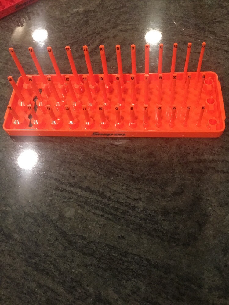 Snap On ka143metor 1/4″ metric 3 row post socket tray orange