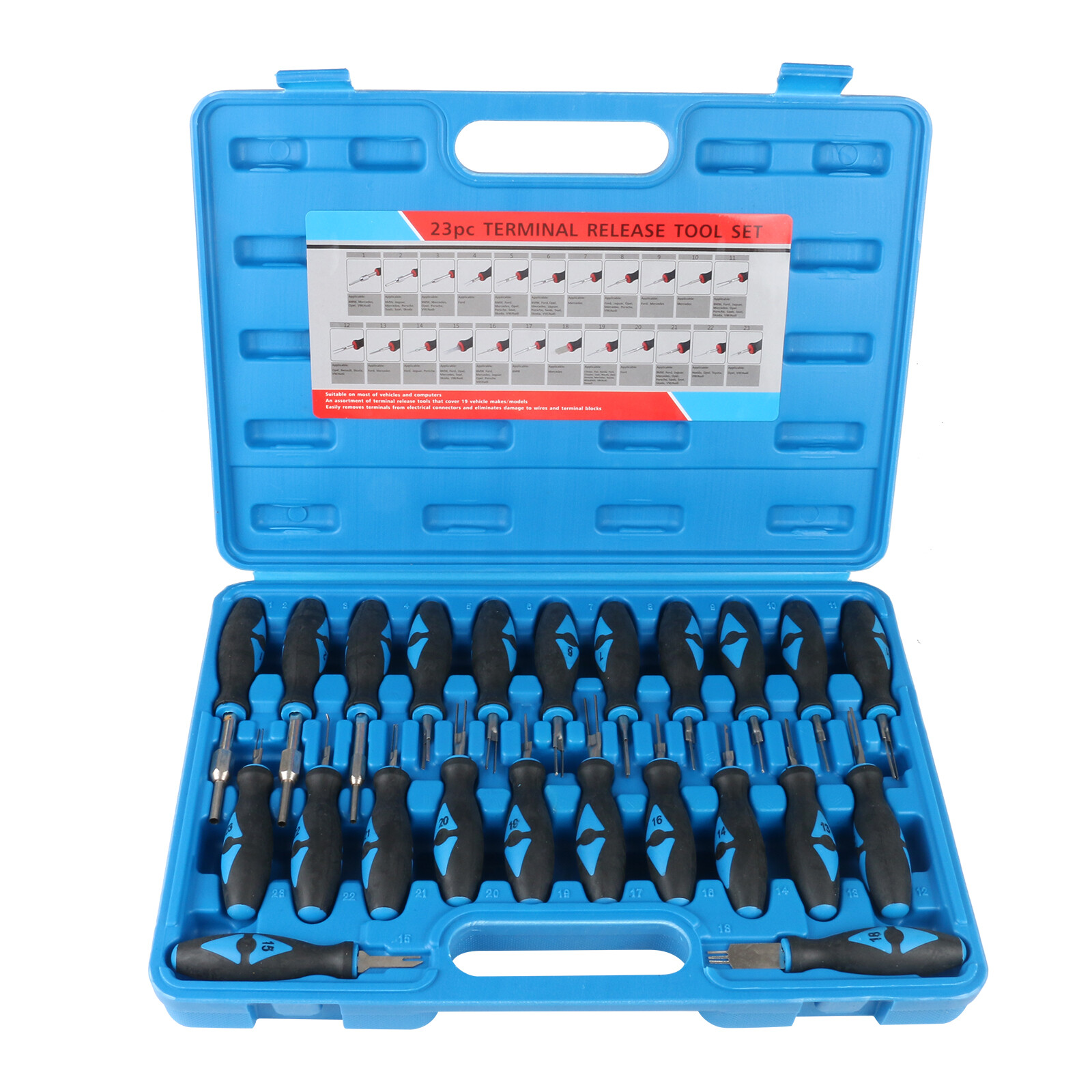 23PCS Terminal Removal Tool Kit Auto Electrical Pin Removal Extractor Tool Set