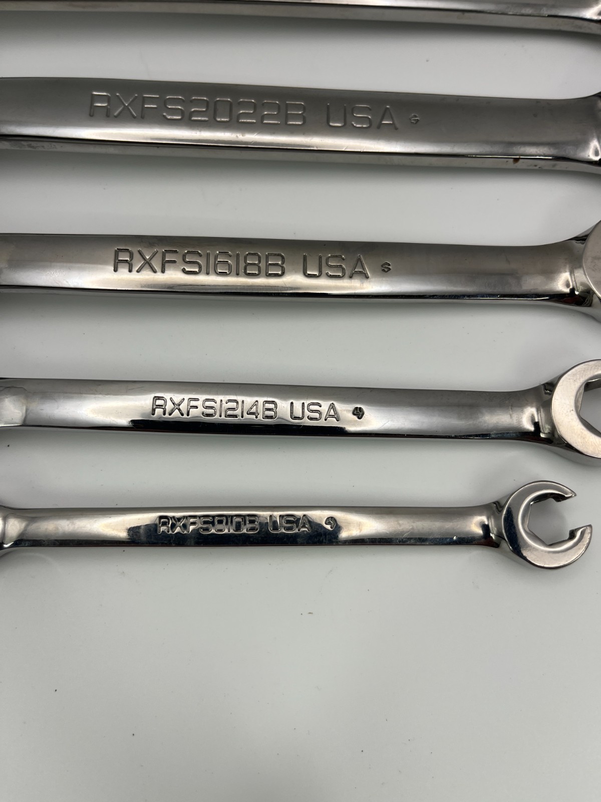 Snap On SAE Double End Flare Nut Wrench Set 6-Point 5pc 1/4″–13/16″ RXFS605B USA