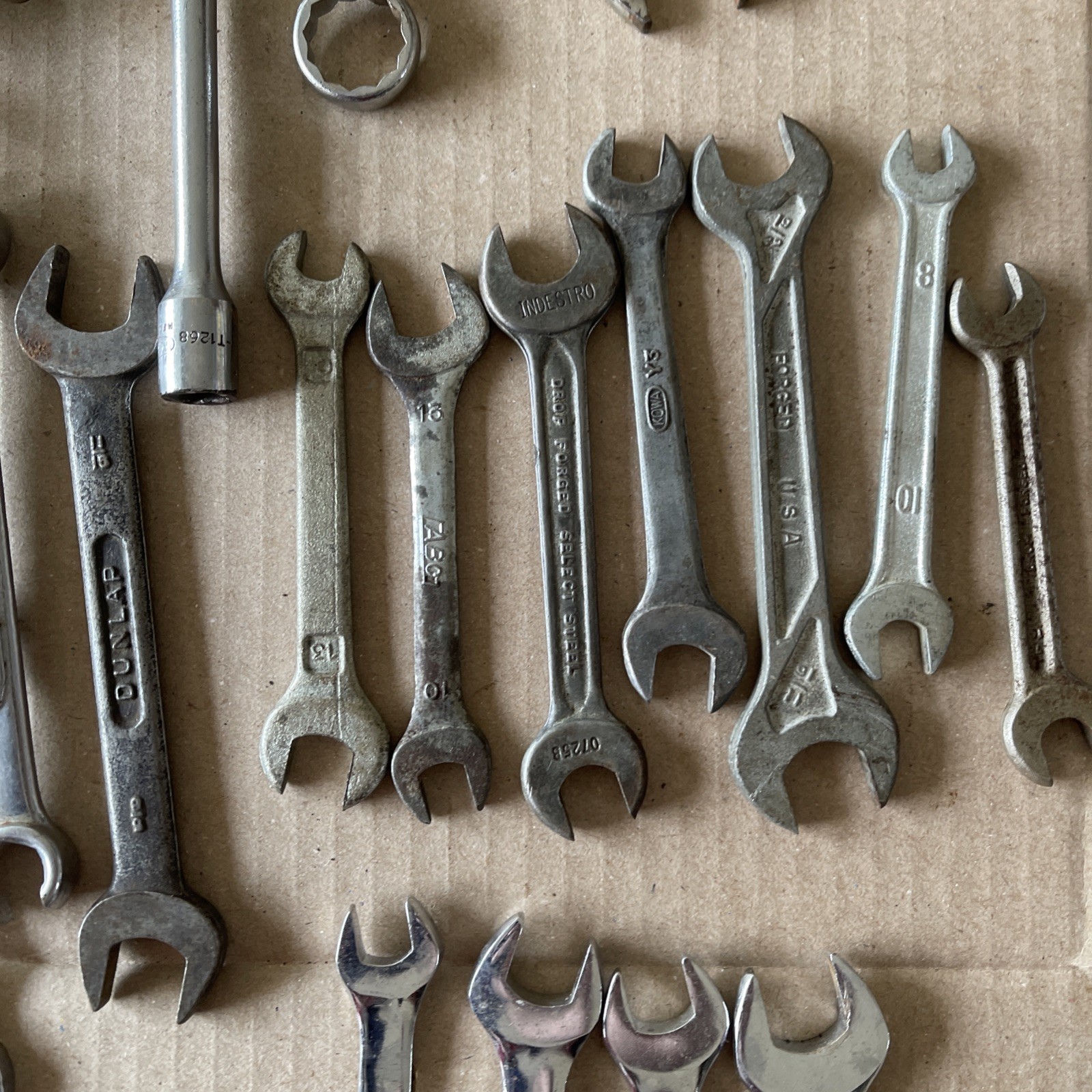 Lot of 120 + Mixed Vintage Combination & Open Box End Wrenches Sockets Tools