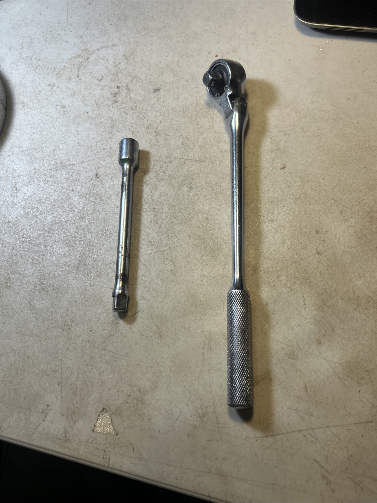 HUSKY VINTAGE 3/8” Drive Flex Head Long Handle Ratchet CB-54 Plus 6” Extension