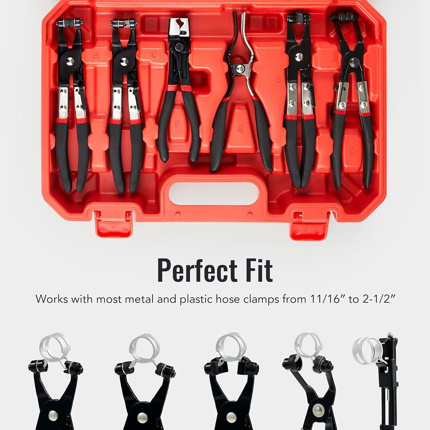 Flexible Long Reach Hose Clamp Pliers Set – Includes Clic-R & Swivel Jaw Tools