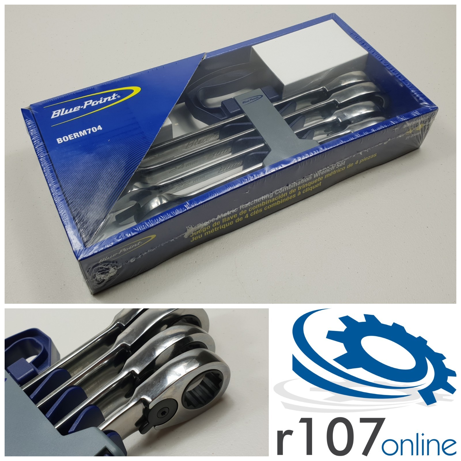Blue Point 21-25mm Ratchet Spanner Set BOERM704 – As sold by Snap On.