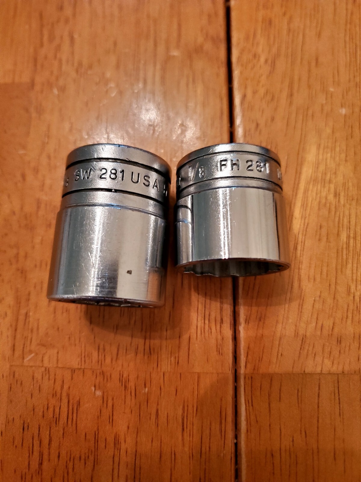 Snap On 3/8″ 1/2″ Drive 7/8″ 12PT SAE Shallow Chrome Sockets Lot Of 2