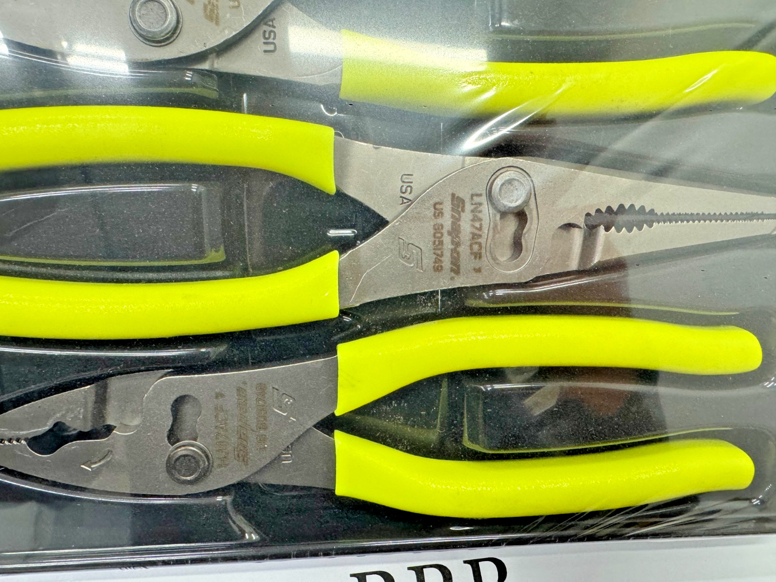 Snap-on Tools USA NEW SEALED HIVIZ 3 Piece Soft Grip Pliers Lot Set PL347ACFHV