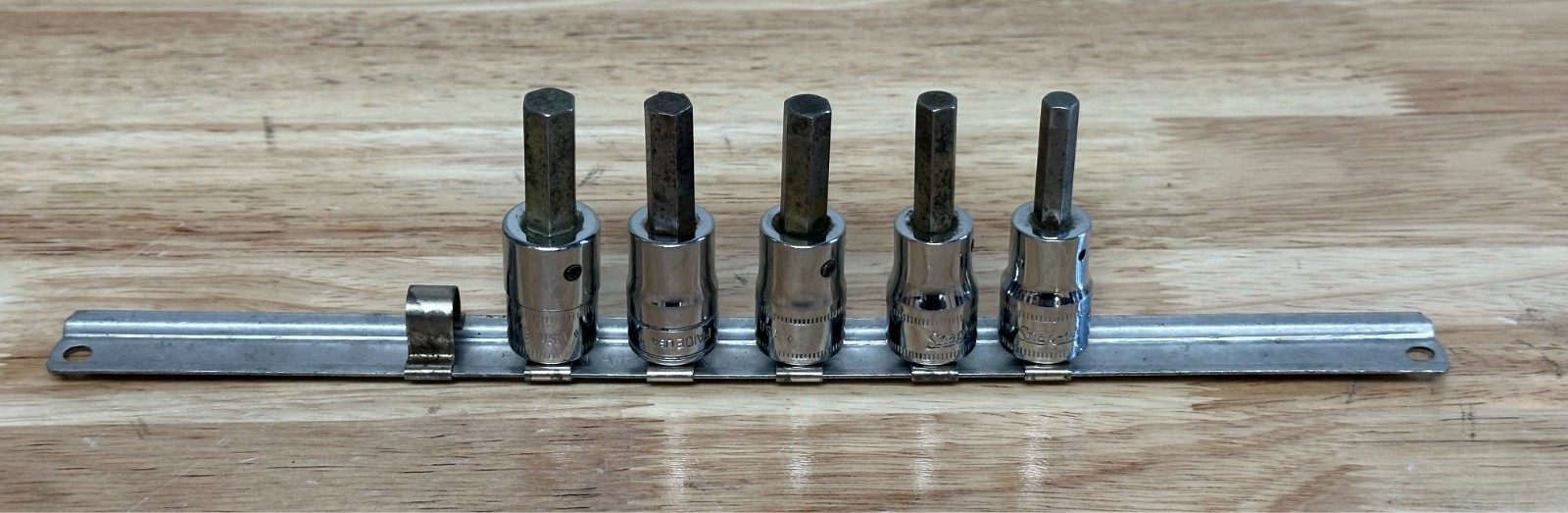 SNAP ON 5PC 3/8″ Drive Hex Bit Socket Lot FAM6A FAM7 FAM8A FAM9 FA10E