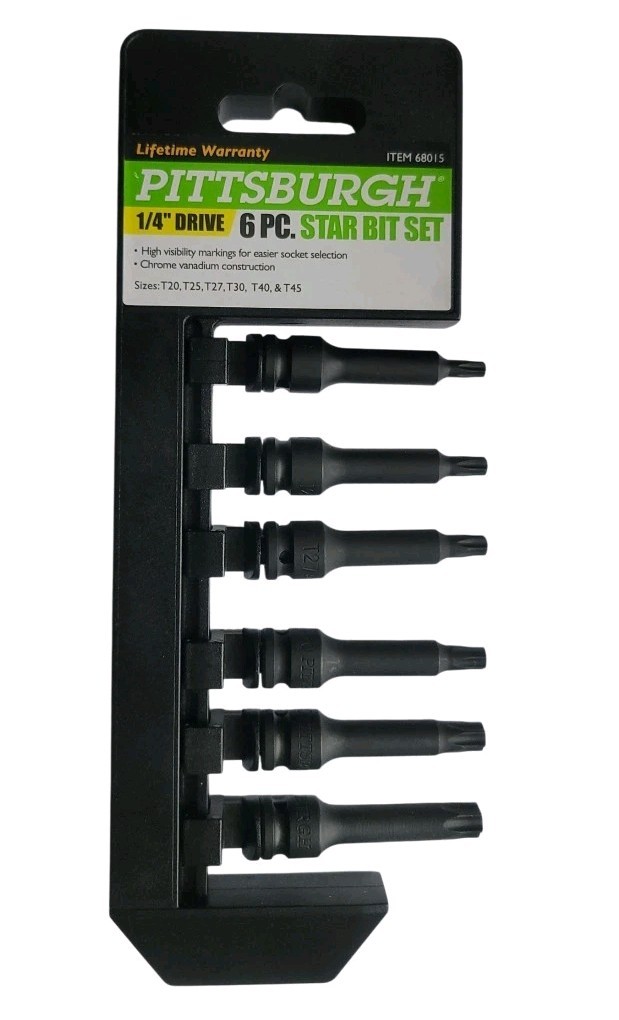 PITTSBURGH 1/4 in. Drive Star Bit Socket Set, 6-Piece