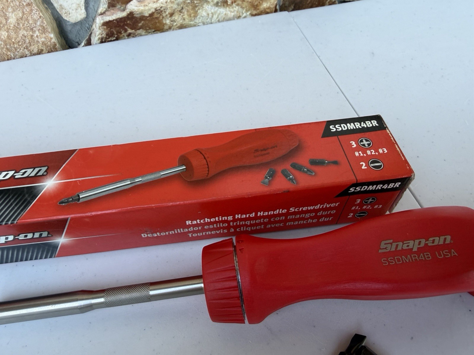 Snap-on Tools USA NEW RED Hard Handle Ratcheting Screwdriver SSDMR4BR