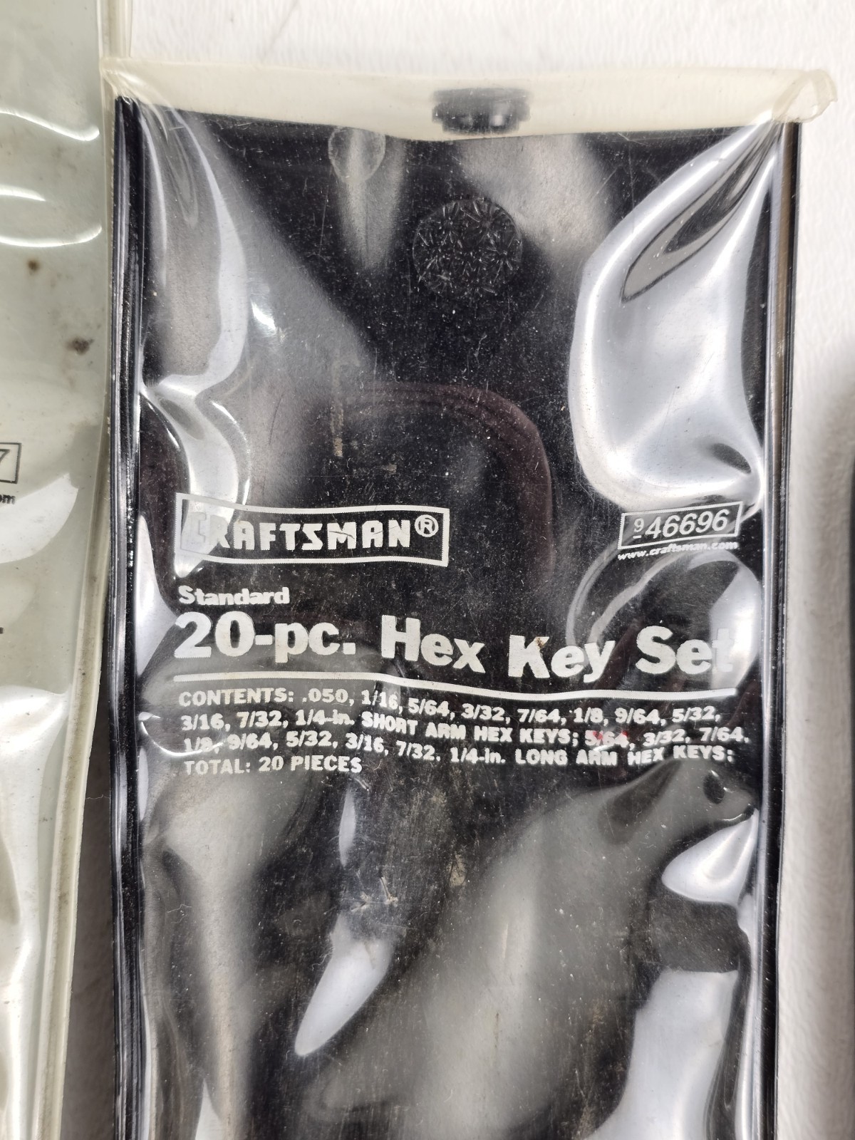Vtg Craftsman 20 pc. Hex Key set Metric & Standard 9-46677 & 9-46696 Incomplete