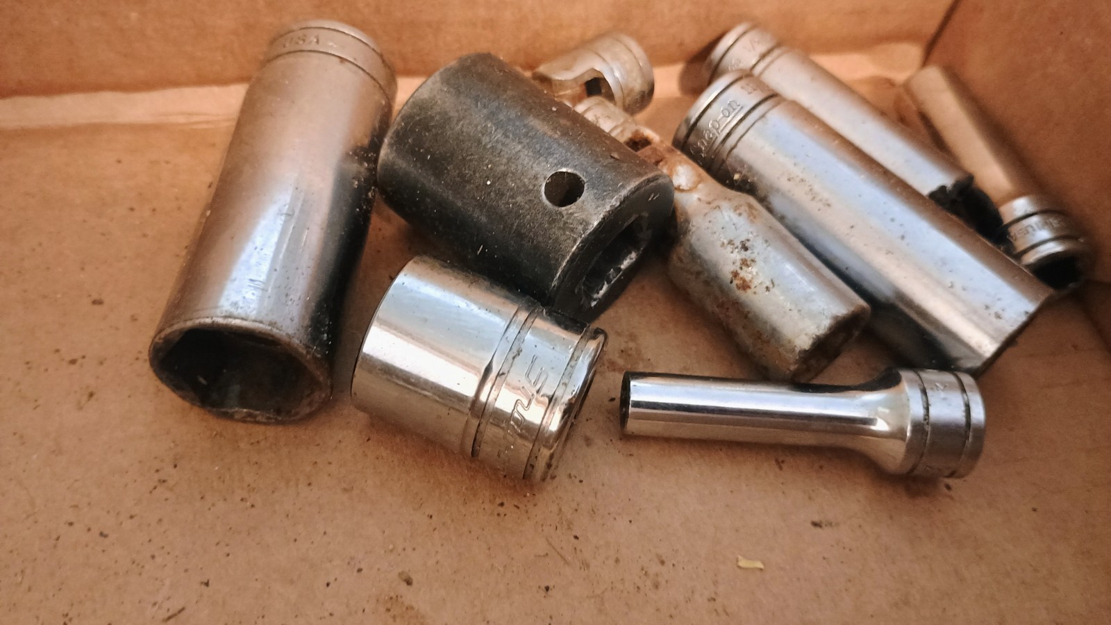 Snap On Socket Lot Im260 Sfs221 Sfs241 Sfs161 Sfs121 Sfs081 Lot Of 9