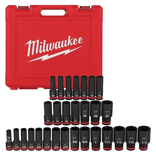 Milwaukee 49-66-7016 SHOCKWAVE Impact Socket Set, 29 Pieces, 6 Point