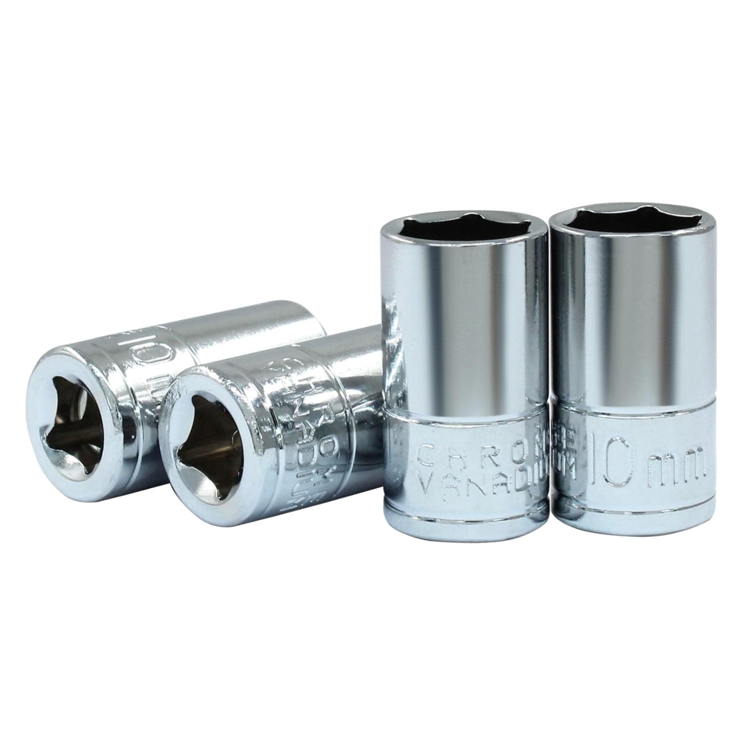 Versatile 10mm Shallow Socket Set, 4 Pcs 1/4 Drive | Superior Grip & Durability