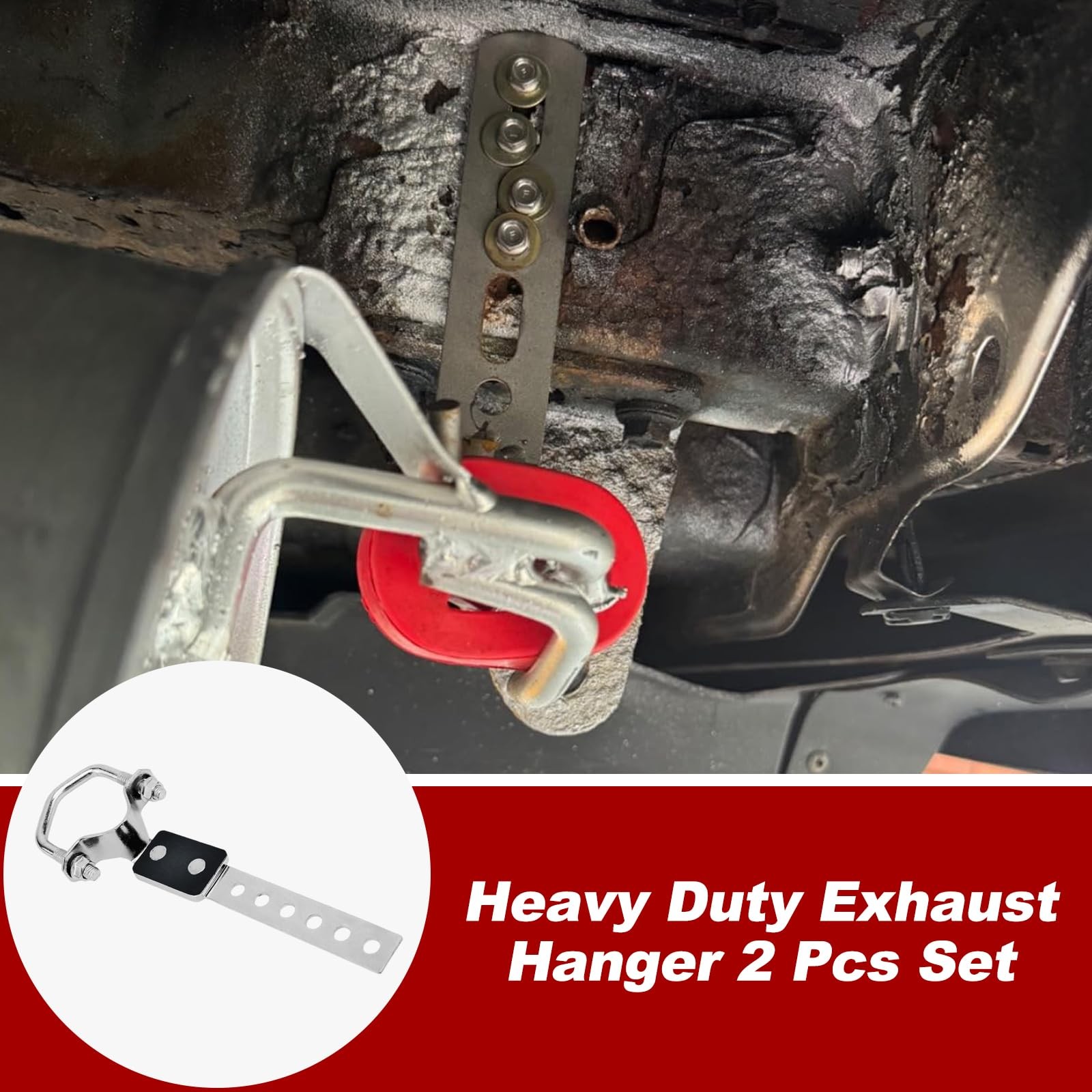 joytrace Heavy Duty Exhaust Hanger 2 Pcs Set Universal Flexible Muffler Hang…