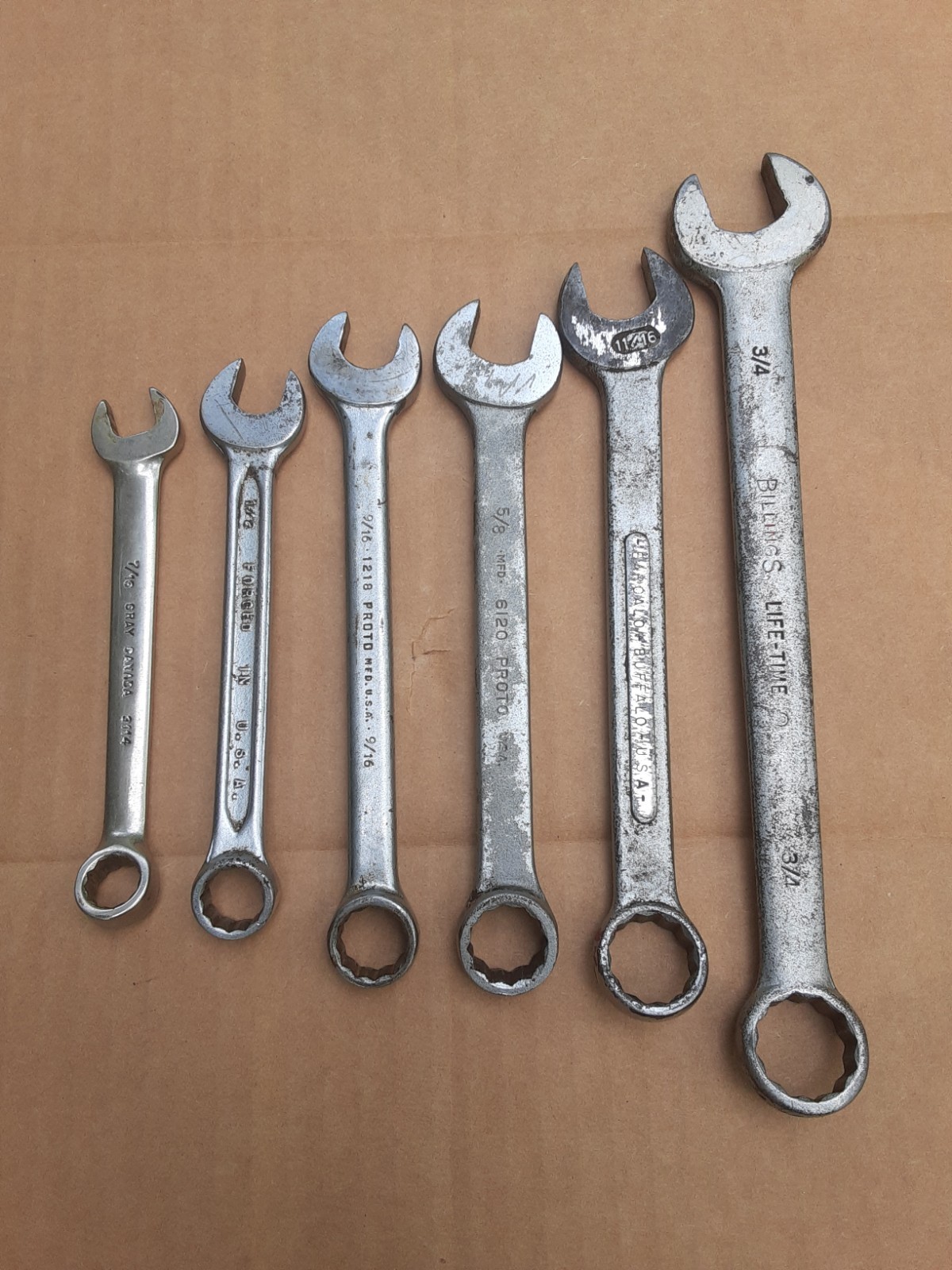 6 Piece SAE Combination Wrench Set/ Multiple Brands 7/16-3/4″