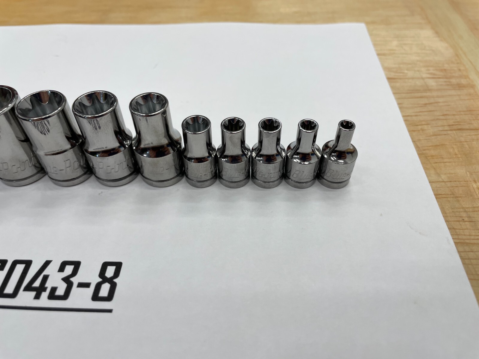 Blue-Point Tools NEW 13pc Mix Drive Chrome Inverted E Torx Socket Set