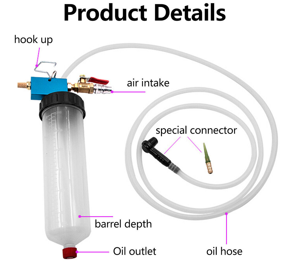Car Pneumatic Brake Fluid Bleeder Kit Air Extractor Pump Oil Bleeding Tool Kits