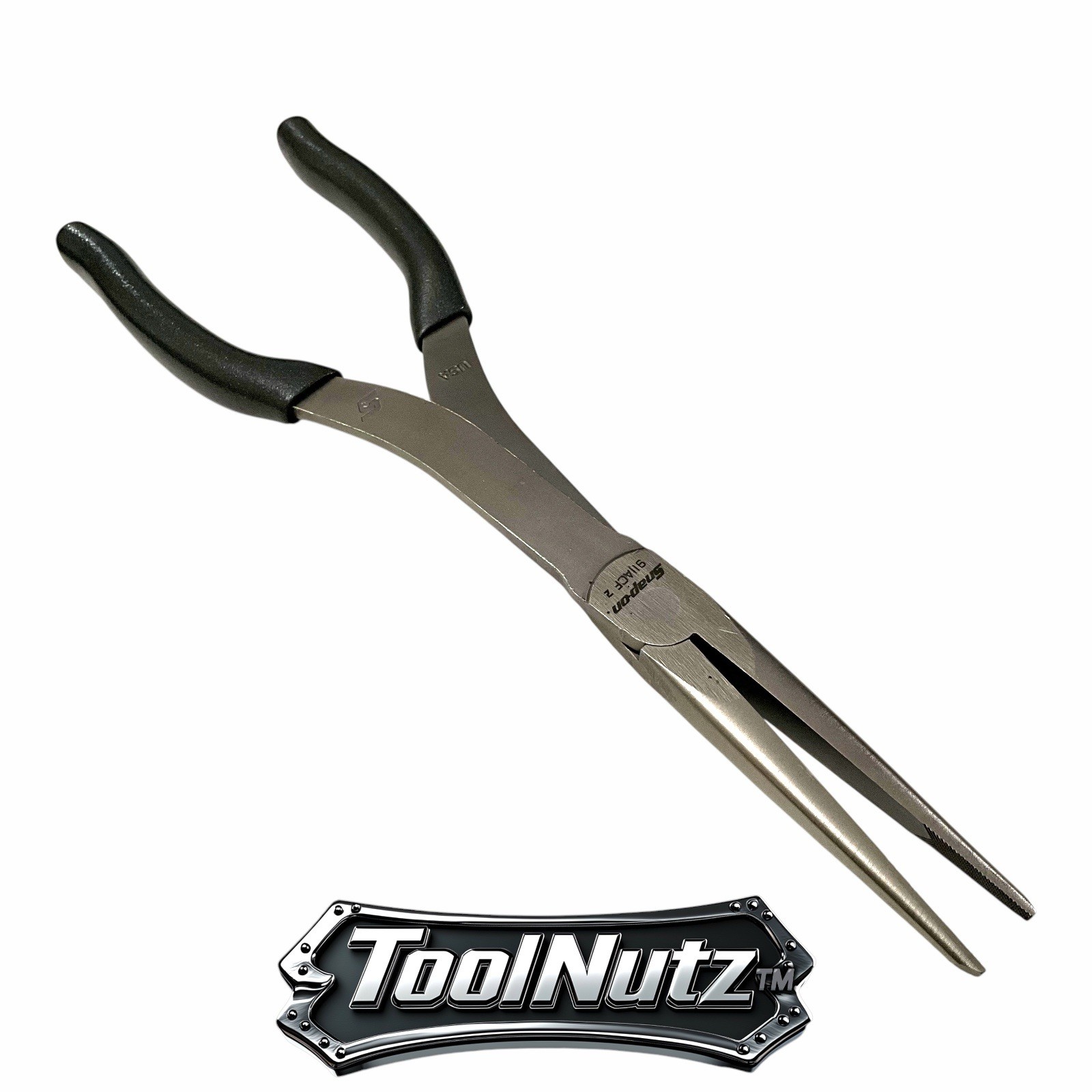 Snap-on Tools NEW 911ACFDT 11″in. GRAY Soft Grip Rounded Jaw Needle Nose Pliers